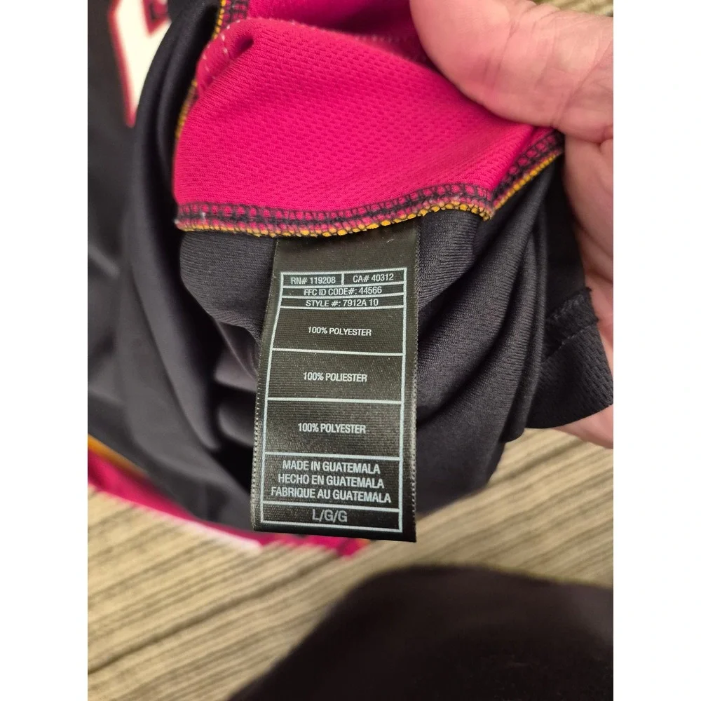 Adidas Miami Heat LeBron James #6 NBA Jersey Black Red Mens Large Length +2